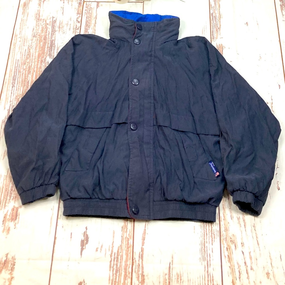 London Fog Jacket ZipUp With Hood Navy Blue SZ Large (7)